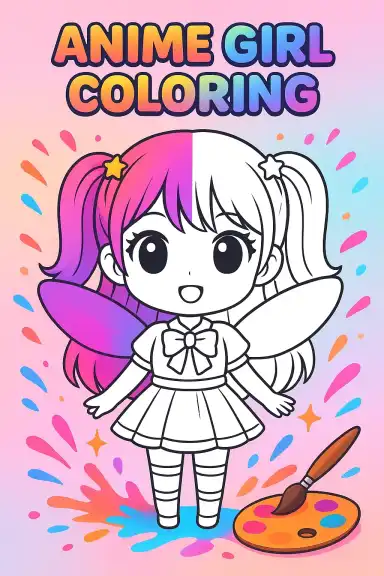 Anime Girl Coloring by SkulHunter