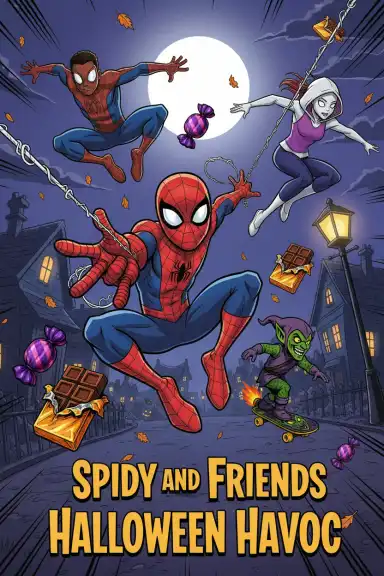 Spidy and friends Halloween havoc  by bazzaC