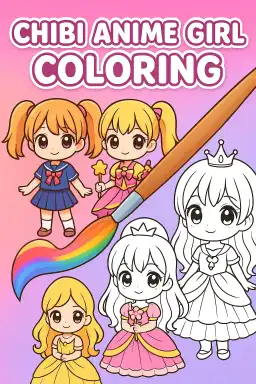 Chibi Anime Girl Coloring by SkulHunter