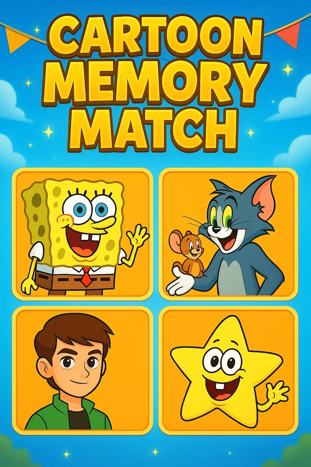 cartoon memory match | Astrocade