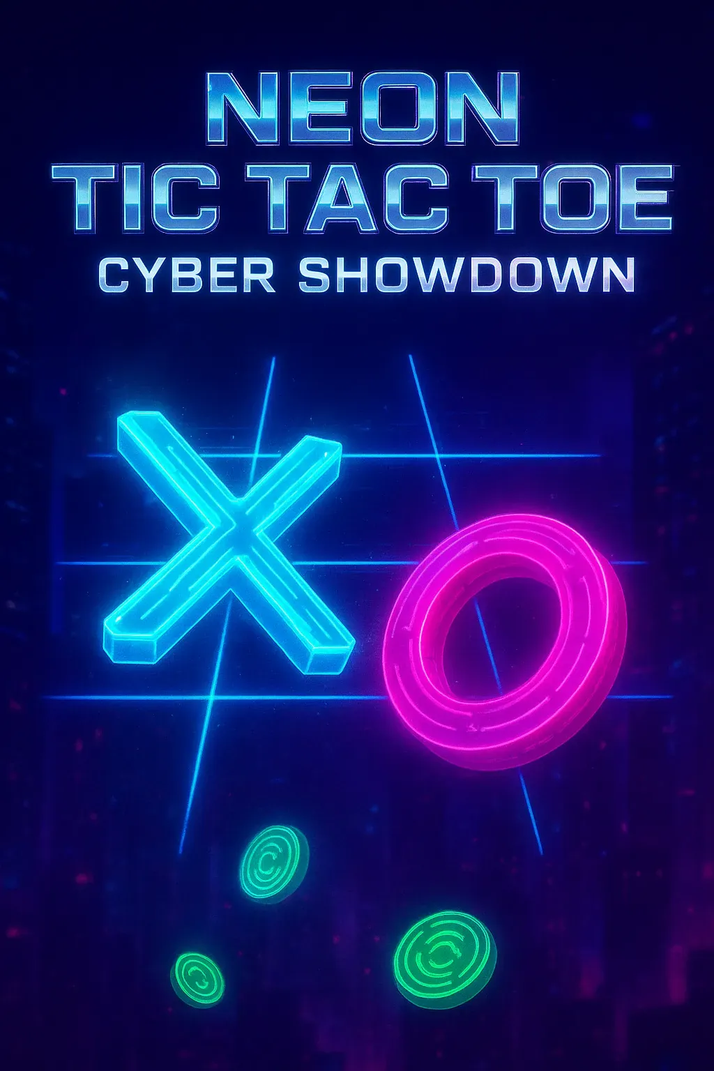Neon Tic Tac Toe: Cyber Showdown | Astrocade