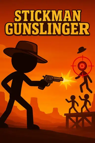 Stickman Gunslinger by blackwidowink