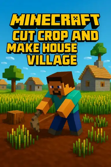 Minecraft cut crop and make house village  by ajitkpatel